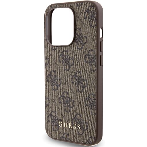 Guess case for iPhone 15 Pro 6,1" GUHCP15LG4GFBR brown HC PU 4G Metal Logo - Image 6