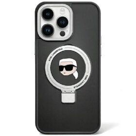 Karl Lagerfeld case for iPhone 15 6,1" KLHMP15SHMRSKHK black HC Magsafe Ringstand KH
