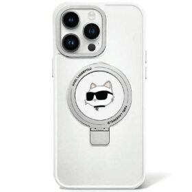 Karl Lagerfeld case for iPhone 15 Pro 6,1" KLHMP15LHMRSCHH white HC Magsafe Ringstand CH