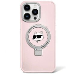 Karl Lagerfeld case for iPhone 15 Pro Max 6,7" KLHMP15XHMRSCHP pink HC Magsafe Ringstand CH