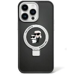 Karl Lagerfeld case for iPhone 13 Pro 6,1" KKLHMP13LHMRSKCK black HC Magsafe Ringstand KC