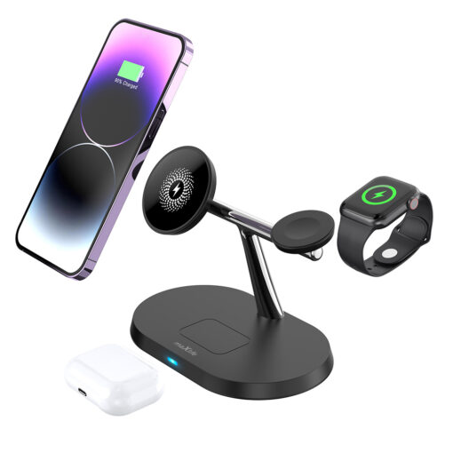 Maxlife MXWC-03 magnetic wireless charger 15W black 3in1 - Image 5