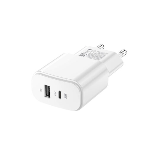 Forever TC-01-20AC PD QC charger 1x USB-C 1x USB 20W white - Image 3