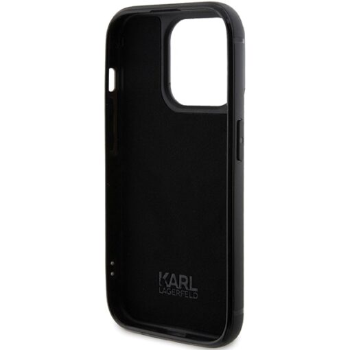 Karl Lagerfeld case for iPhone 15 Pro 6,1" KLHCP15LHDSPLK black hardcase Rhinestone Logo Metal Plate - Image 7