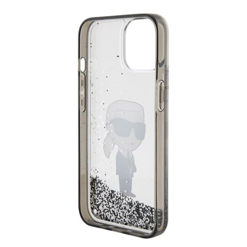 Karl Lagerfeld case for iPhone 15 6,1" KLHCP15SLKKNSK transparentna hardcase Liquid Glitter Ikonik - Image 7