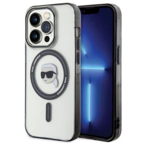 Karl Lagerfeld case for iPhone 15 Pro Max 6,7" KLHMP15XHKHNOTK transparentny hardcase IML Karl`s Head MagSafe