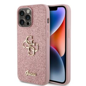 Guess case for iPhone 15 Pro 6,1" GUHCP15LHG4SGP pink hardcase Glitter Script Big 4G