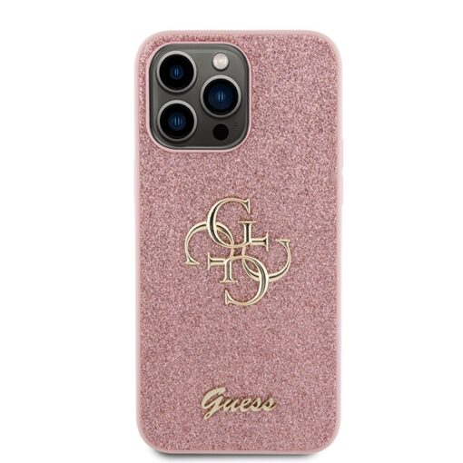 Guess case for iPhone 15 Pro 6,1" GUHCP15LHG4SGP pink hardcase Glitter Script Big 4G - Image 3