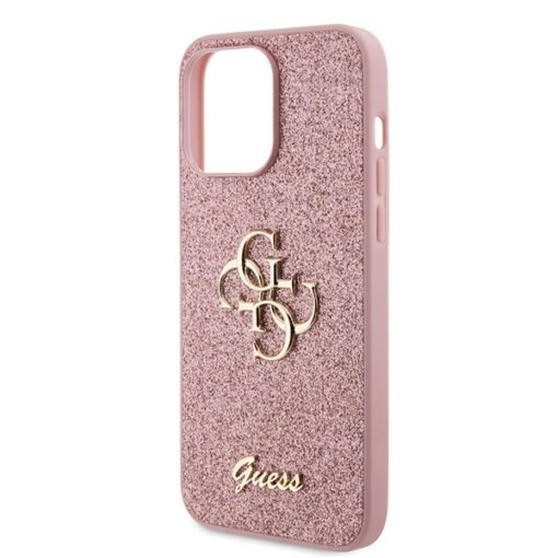 Guess case for iPhone 15 Pro 6,1" GUHCP15LHG4SGP pink hardcase Glitter Script Big 4G - Image 6