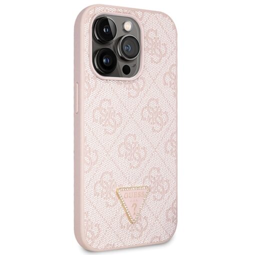 Guess case for iPhone 15 Pro 6,1" GUHCP15LP4TDSCPP pink hardcase Crossbody 4G Metal Logo - Image 4