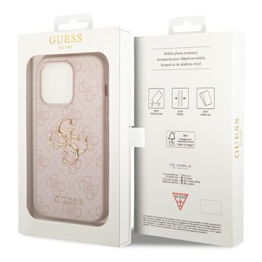 Guess case for iPhone 15 Pro Max 6,7" GUHCP15X4GMGPI pink hardcase 4G Big Metal Logo - Image 8