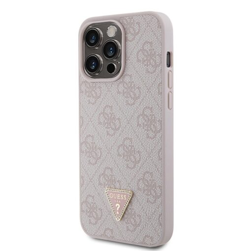 Guess case for iPhone 15 Pro Max 6,7" GUHCP15XP4TDPP pink hardcase Leather 4G Diamond Triangle - Image 2