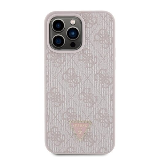 Guess case for iPhone 15 Pro Max 6,7" GUHCP15XP4TDPP pink hardcase Leather 4G Diamond Triangle - Image 3