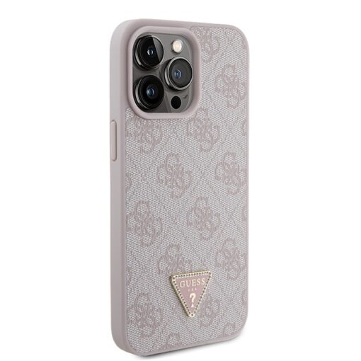 Guess case for iPhone 15 Pro Max 6,7" GUHCP15XP4TDPP pink hardcase Leather 4G Diamond Triangle - Image 4