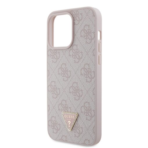 Guess case for iPhone 15 Pro Max 6,7" GUHCP15XP4TDPP pink hardcase Leather 4G Diamond Triangle - Image 6