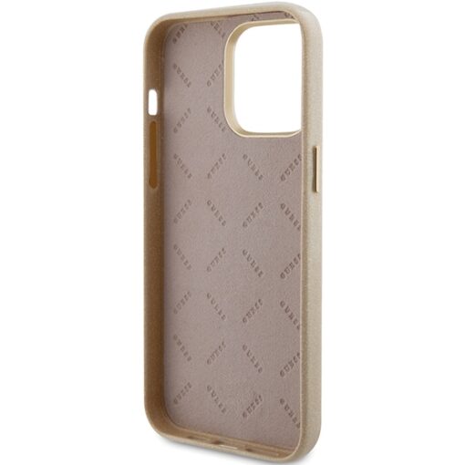 Guess case for iPhone 15 Pro Max 6,7" GUHCP15XPGMCSD gold hardcase Glitter Glossy Script - Image 7
