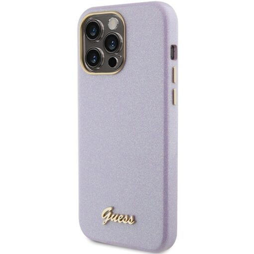 Guess case for iPhone 15 Pro Max 6,7" GUHCP15XPGMCSL lilac hardcase Glitter Glossy Script - Image 2