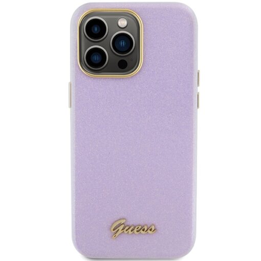 Guess case for iPhone 15 Pro Max 6,7" GUHCP15XPGMCSL lilac hardcase Glitter Glossy Script - Image 3