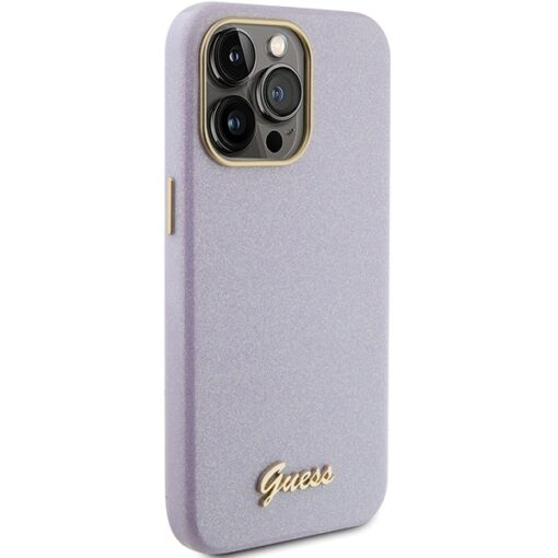 Guess case for iPhone 15 Pro Max 6,7" GUHCP15XPGMCSL lilac hardcase Glitter Glossy Script - Image 4