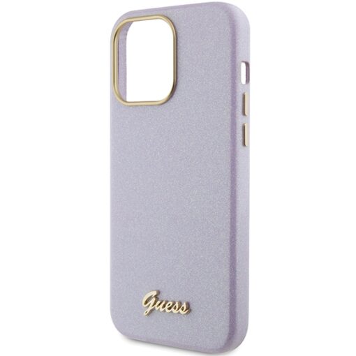 Guess case for iPhone 15 Pro Max 6,7" GUHCP15XPGMCSL lilac hardcase Glitter Glossy Script - Image 6