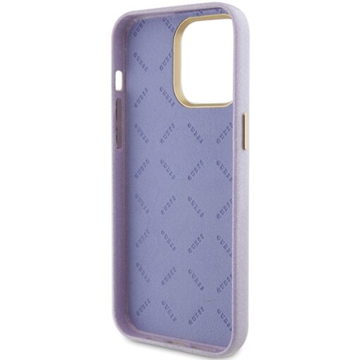 Guess case for iPhone 15 Pro Max 6,7" GUHCP15XPGMCSL lilac hardcase Glitter Glossy Script - Image 7