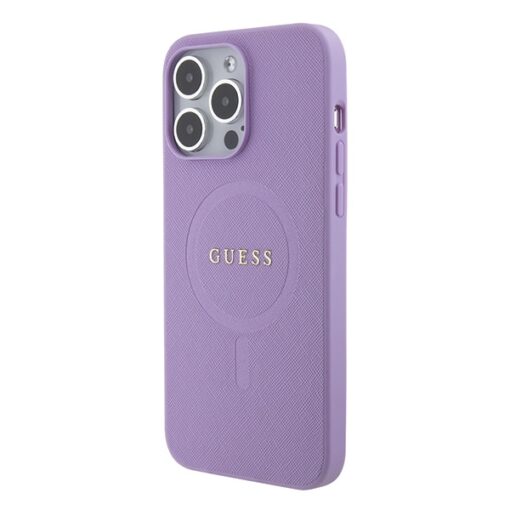 Guess case for iPhone 15 Pro 6,1" GUHMP15LPSAHMCU purple hardcase Saffiano MagSafe - Image 2