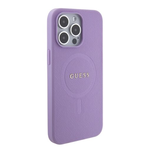 Guess case for iPhone 15 Pro 6,1" GUHMP15LPSAHMCU purple hardcase Saffiano MagSafe - Image 4