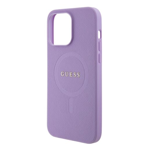 Guess case for iPhone 15 Pro 6,1" GUHMP15LPSAHMCU purple hardcase Saffiano MagSafe - Image 6