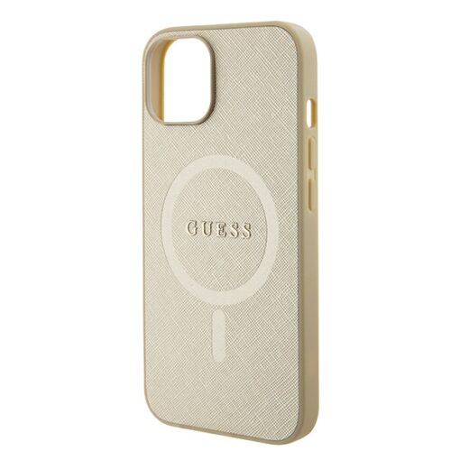 Guess case for iPhone 15 Plus 6,7" GUHMP15MPSAHMCB gold hardcase Saffiano MagSafe - Image 5