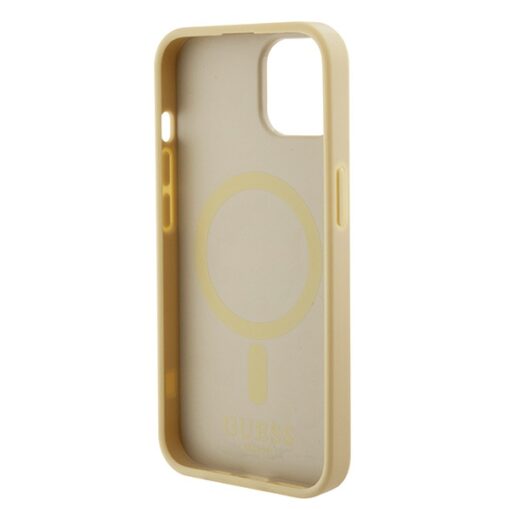 Guess case for iPhone 15 Plus 6,7" GUHMP15MPSAHMCB gold hardcase Saffiano MagSafe - Image 6