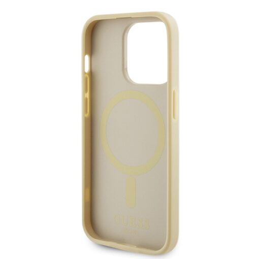 Guess case for iPhone 15 Pro Max 6,7" GUHMP15XPSAHMCB gold hardcase Saffiano MagSafe - Image 7