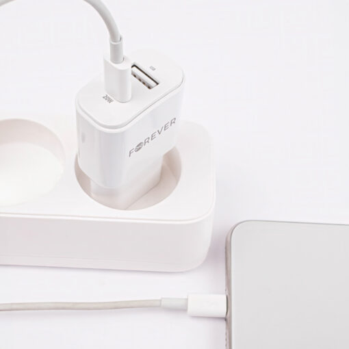 Forever TC-01-20AC PD QC charger 1x USB-C 1x USB 20W white - Image 9