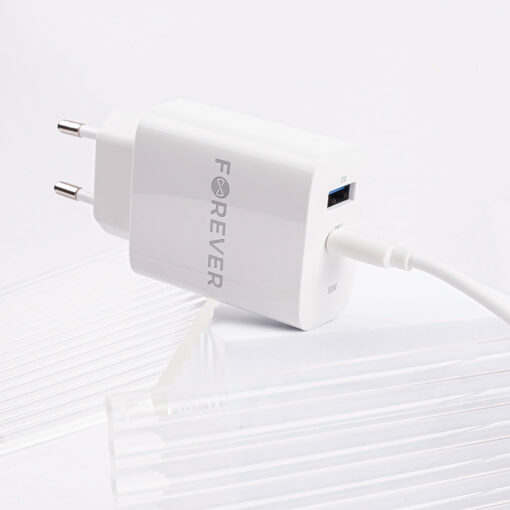 Forever TC-07-30AC PD QC charger 1x USB-C 1x USB 30W white - Image 4