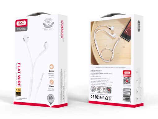 XO wired earphones EP68 jack 3,5 mm white - Image 2