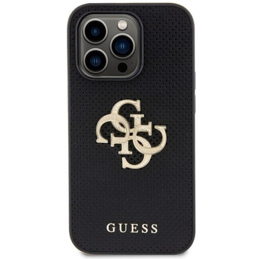 Guess case for iPhone 15 Pro Max 6,7" GUHCP15XPSP4LGK black HC PERFORATED PU 4G GLITTER - Image 3