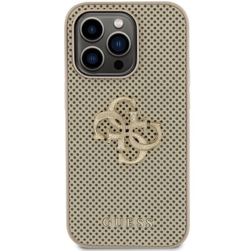 Guess case for iPhone 15 Pro 6,1" gold GUHCP15LPSP4LGD HC PERFORATED PU 4G GLITTER - Image 3