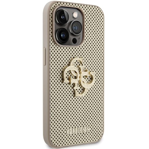 Guess case for iPhone 15 Pro 6,1" gold GUHCP15LPSP4LGD HC PERFORATED PU 4G GLITTER - Image 4