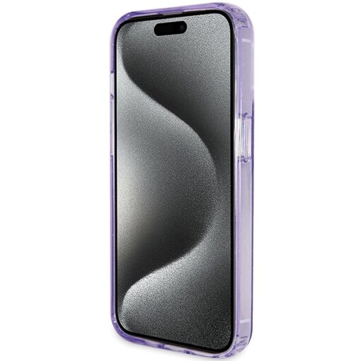 Guess case for iPhone 15 Pro 6,1" GUHMP15LHRSGSU purple HC RING STAND MAGSAFE SCRIPT LOGO GLITTER - Image 5