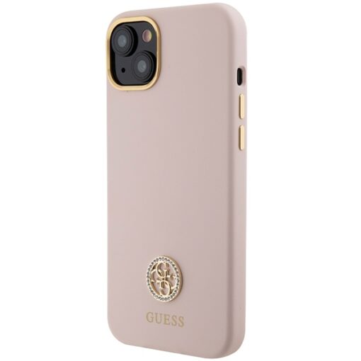 Guess case for iPhone 15 6,1" GUHCP15SM4DGPP pink HC SILICONE LOGO STRASS 4G - Image 2
