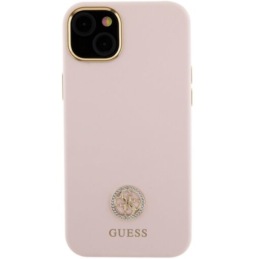 Guess case for iPhone 15 6,1" GUHCP15SM4DGPP pink HC SILICONE LOGO STRASS 4G - Image 3