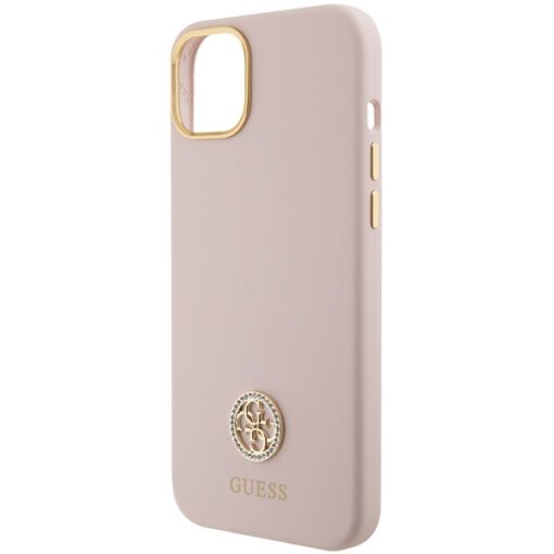 Guess case for iPhone 15 6,1" GUHCP15SM4DGPP pink HC SILICONE LOGO STRASS 4G - Image 5