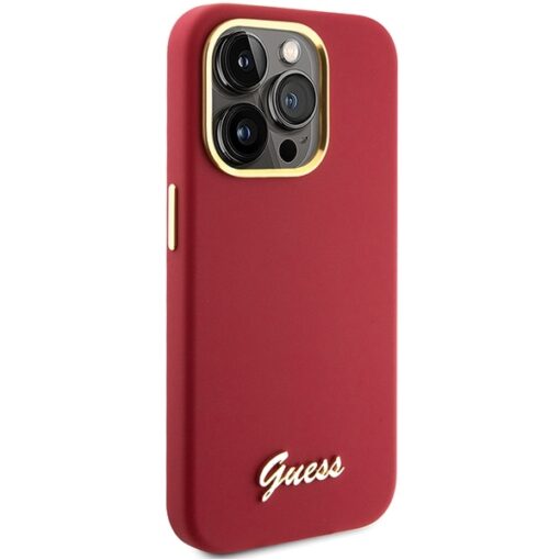 Guess case for iPhone 15 Pro Max 6,7" GUHCP15XSMBSLM magenta HC SILICONE SCRIPT METAL LOGO & FRAME - Image 4