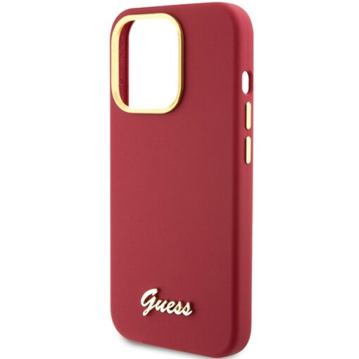 Guess case for iPhone 15 Pro Max 6,7" GUHCP15XSMBSLM magenta HC SILICONE SCRIPT METAL LOGO & FRAME - Image 6