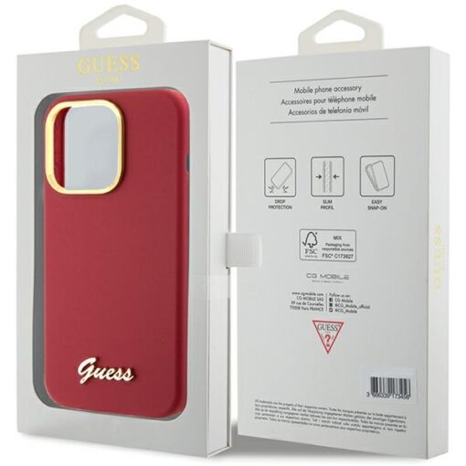 Guess case for iPhone 15 Pro Max 6,7" GUHCP15XSMBSLM magenta HC SILICONE SCRIPT METAL LOGO & FRAME - Image 8