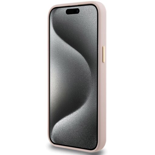 Guess case for iPhone 15 Pro 6,1" GUHCP15LSMBSLP pink HC SILICONE SCRIPT METAL LOGO & FRAME - Image 5