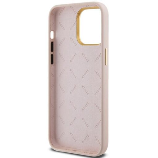 Guess case for iPhone 15 Pro 6,1" GUHCP15LSMBSLP pink HC SILICONE SCRIPT METAL LOGO & FRAME - Image 7