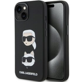 Karl Lagerfeld case for iPhone 15 Plus 6,7" KLHCP15MSDHKCNK black HC SILICONE KC