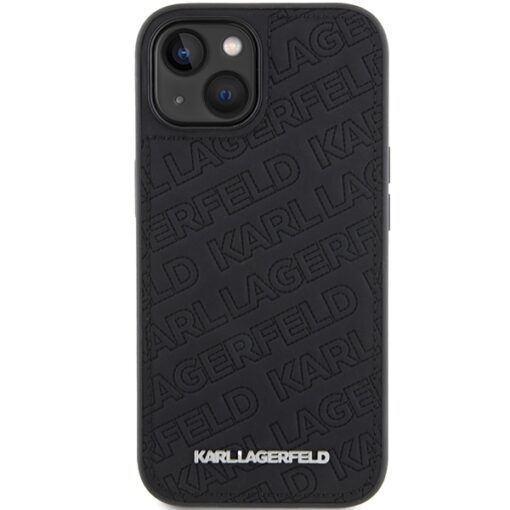 Karl Lagerfeld case for iPhone 15 6,1" KLHCP15SPQKPMK black HC QUILTED K PATTERN - Image 3