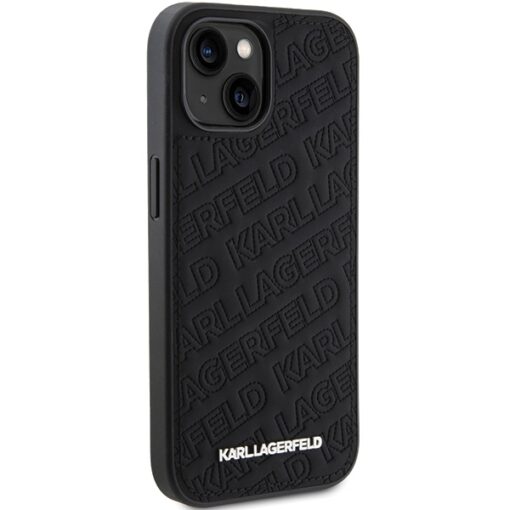 Karl Lagerfeld case for iPhone 15 6,1" KLHCP15SPQKPMK black HC QUILTED K PATTERN - Image 4