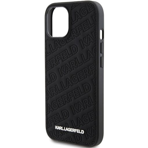 Karl Lagerfeld case for iPhone 15 6,1" KLHCP15SPQKPMK black HC QUILTED K PATTERN - Image 6